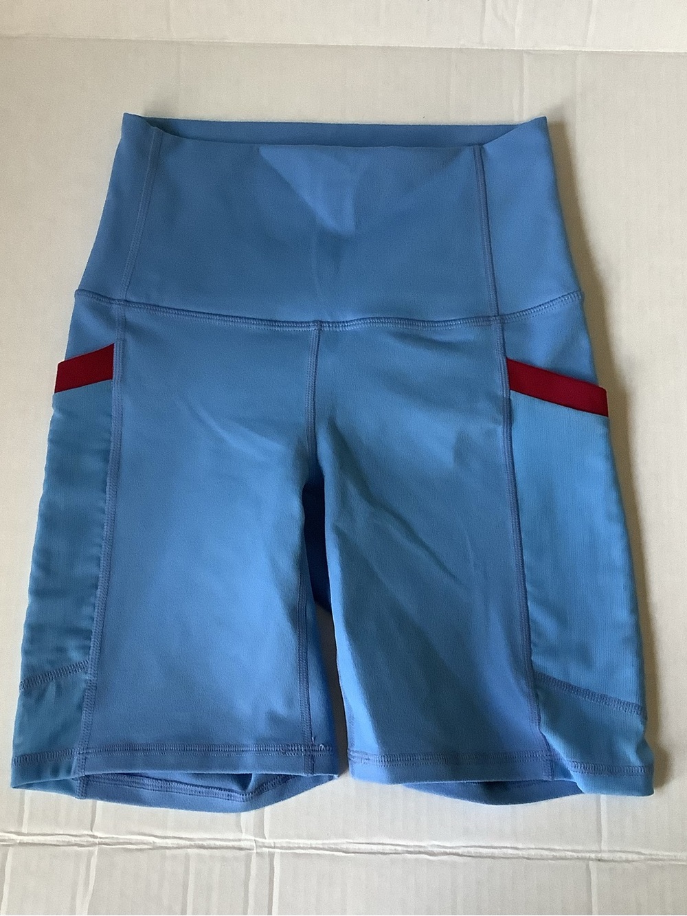 Fabletics Surf Blue On-The-Go Ultra High-Waisted Pocket Bike Shorts XXS